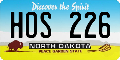 ND license plate HOS226