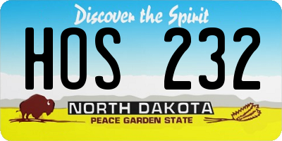 ND license plate HOS232