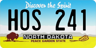 ND license plate HOS241