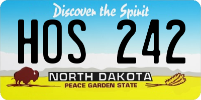 ND license plate HOS242