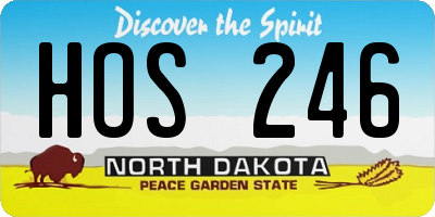 ND license plate HOS246