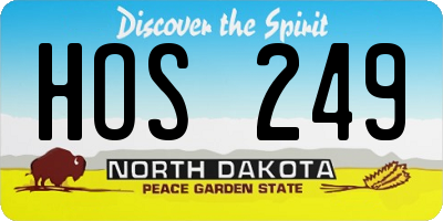 ND license plate HOS249