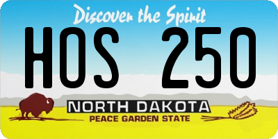 ND license plate HOS250