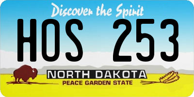 ND license plate HOS253