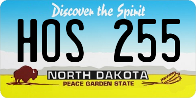 ND license plate HOS255