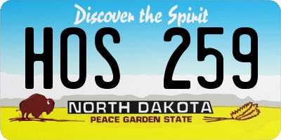 ND license plate HOS259