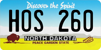 ND license plate HOS260