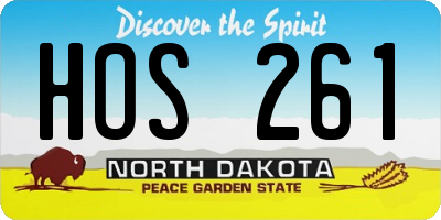 ND license plate HOS261