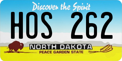 ND license plate HOS262