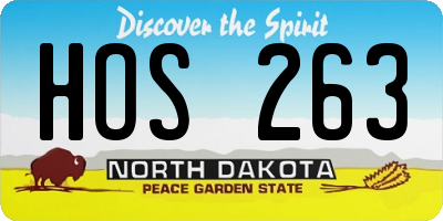 ND license plate HOS263