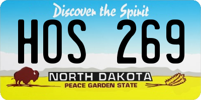 ND license plate HOS269