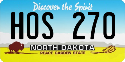 ND license plate HOS270