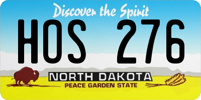ND license plate HOS276