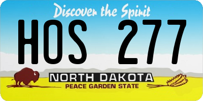 ND license plate HOS277