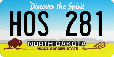 ND license plate HOS281