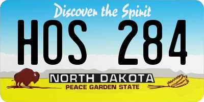 ND license plate HOS284