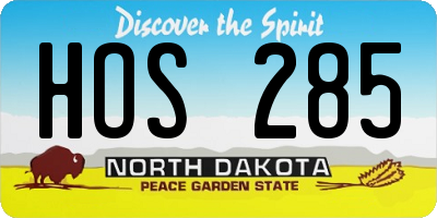 ND license plate HOS285