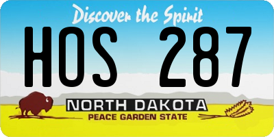ND license plate HOS287
