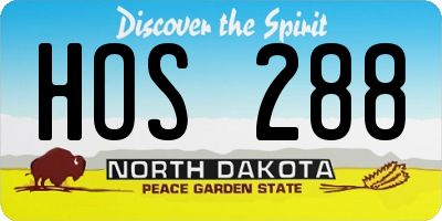 ND license plate HOS288
