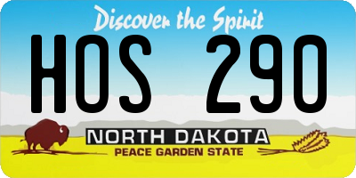 ND license plate HOS290