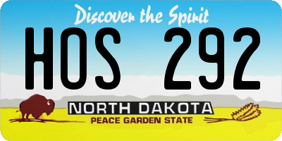 ND license plate HOS292