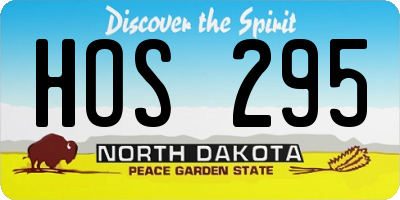 ND license plate HOS295