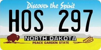 ND license plate HOS297