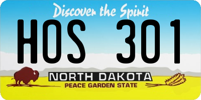 ND license plate HOS301