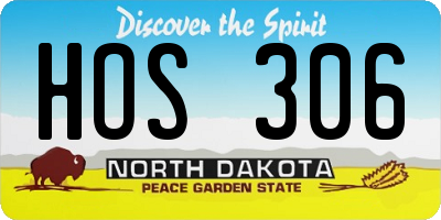 ND license plate HOS306