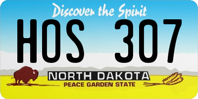 ND license plate HOS307
