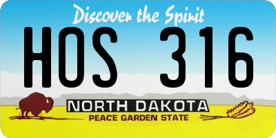 ND license plate HOS316