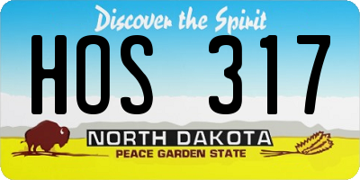 ND license plate HOS317