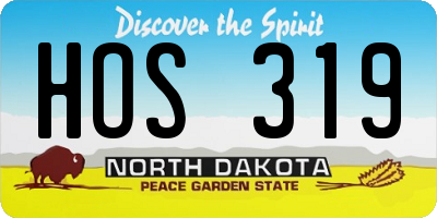 ND license plate HOS319