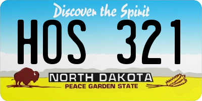 ND license plate HOS321