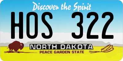 ND license plate HOS322