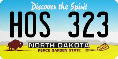 ND license plate HOS323