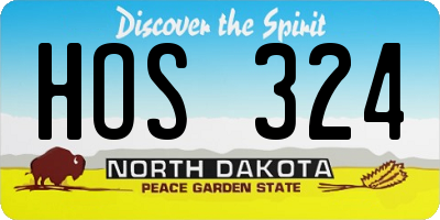 ND license plate HOS324