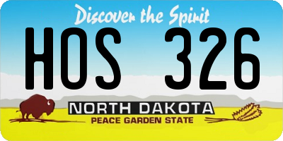 ND license plate HOS326