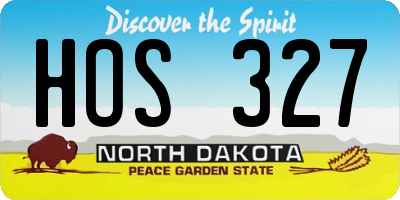 ND license plate HOS327
