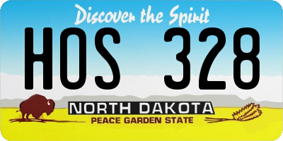 ND license plate HOS328