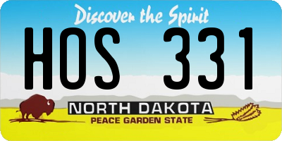 ND license plate HOS331
