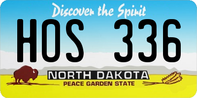 ND license plate HOS336