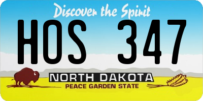 ND license plate HOS347