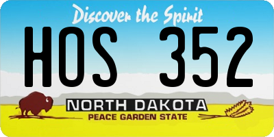 ND license plate HOS352