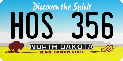 ND license plate HOS356