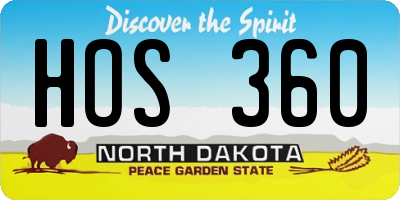 ND license plate HOS360
