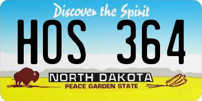 ND license plate HOS364