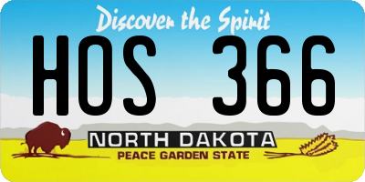 ND license plate HOS366