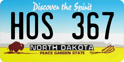 ND license plate HOS367