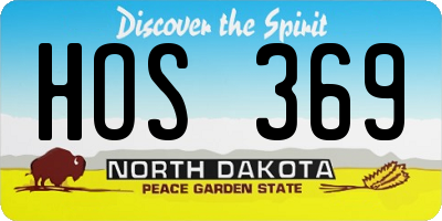 ND license plate HOS369
